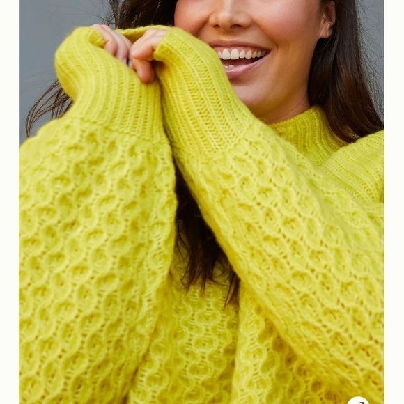 ANTHROPOLOGIE Bia Chunky Mock Neck Knit Sweater Olive Green, Size Medium - Picture 8 of 16